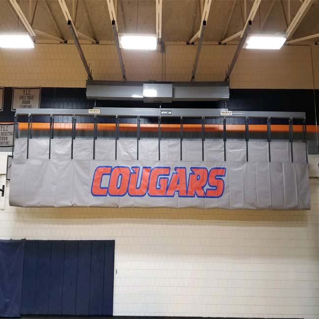 Model #NGE-MH1000SUPERHOIST. Mat hoist system gymnasium.