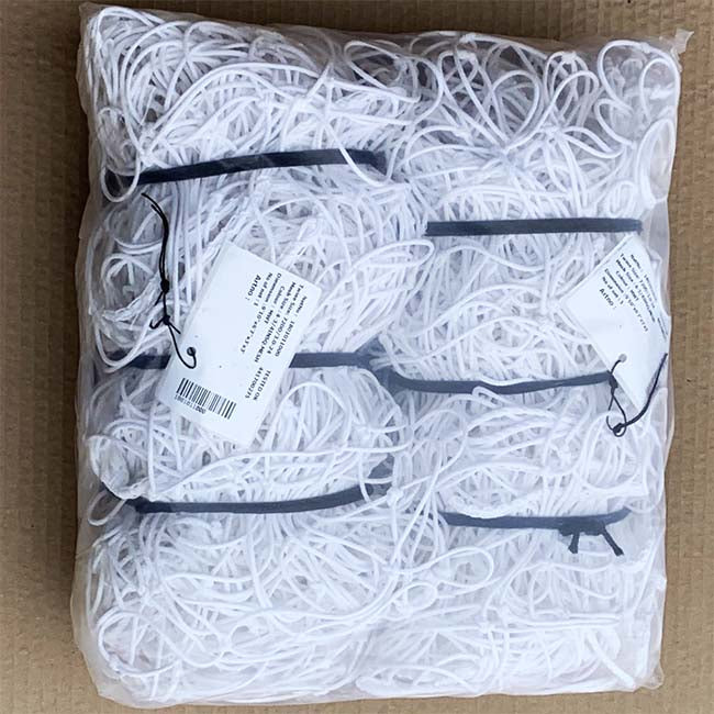 Model #NP530FUTSAL71033BRPE. 3mm braid PE 4 3/4" mesh white futsal net.