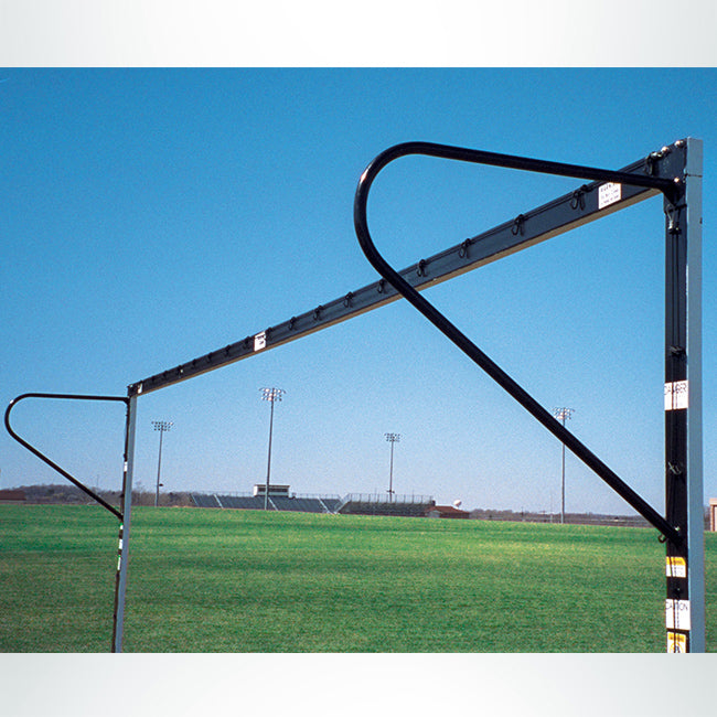 Model #P824EW. European backstay on semi-permanent steel soccer goal.