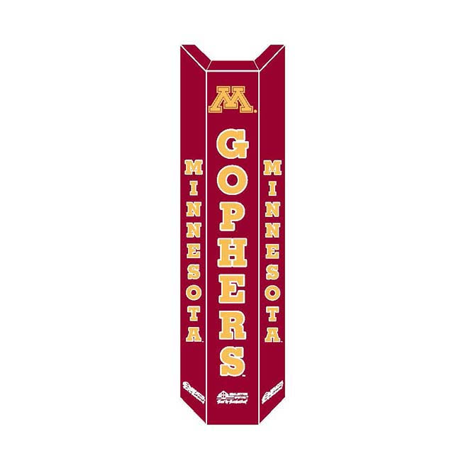 A maroon Collegiate Basketball Pole Pad featuring the University of Minnesota M logo on top and GOPHERS written vertically in gold, with MINNESOTA in gold on each side—designed for school spirit, similar to goal pads for the gridiron.