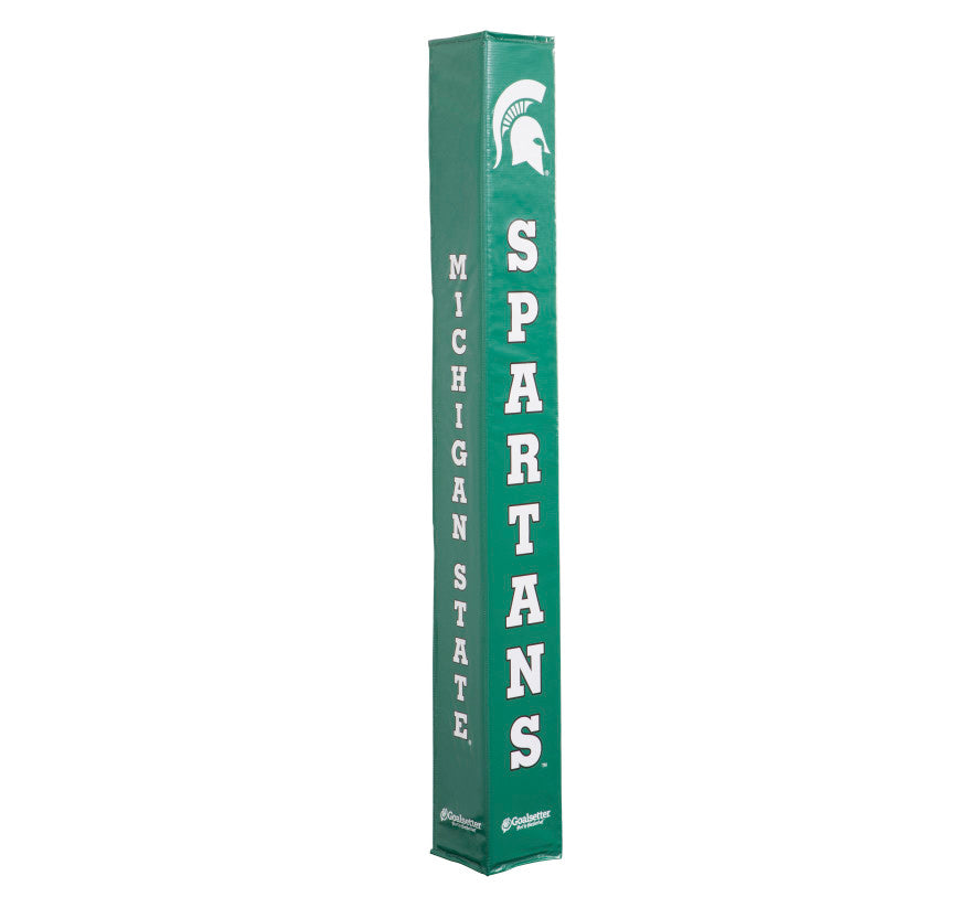 Show your team pride with the Collegiate Basketball Pole Pad—green, featuring MICHIGAN STATE on one side, SPARTANS on the other, and the Spartans helmet logo at the top. Custom-printed for true fans!.