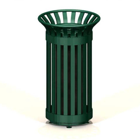 Model #PRAVES. Metal ash urn in evergreen.