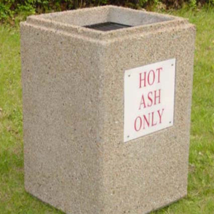 Model #PRHOTASH. Concrete hot ash container for parks.