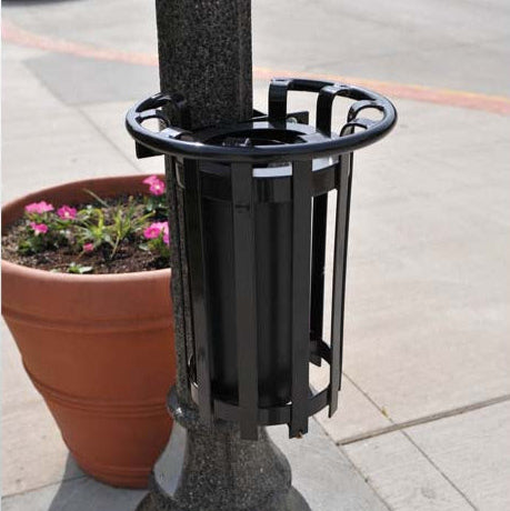 Model #PRBRKTLP. Metal tree guard with ash urn.