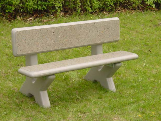 Model #PRPBX2. Concrete outdoor park bench.