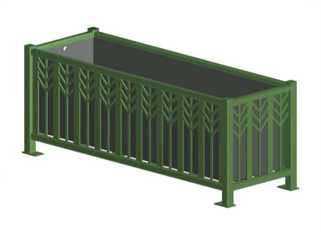Model #PRSPCP63. Rectangle Steel Planter in Evergreen.