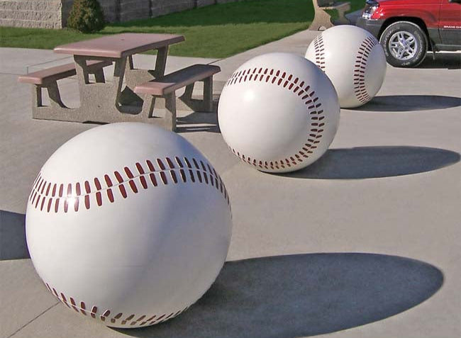 Model #PRBBB36. Concrete baseball bollard.