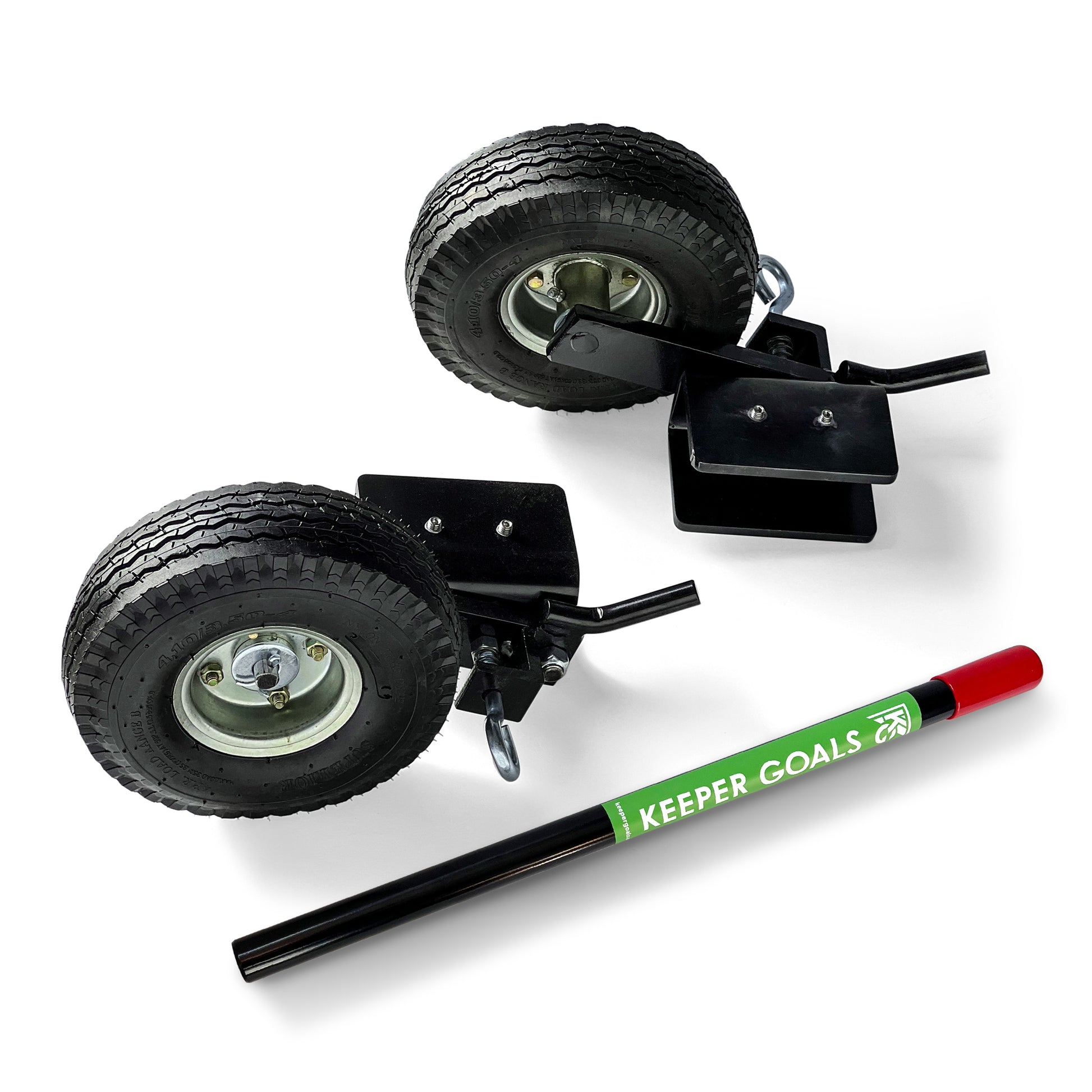 Model #PMW4. Semi-permanent lifting wheel kit for movable soccer goal.