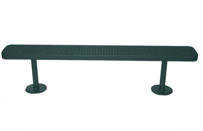Model #PPS935307O66C. Champion Park Bench without Backrest. 6 Foot, Evergreen, Perforated, Surface Mount.