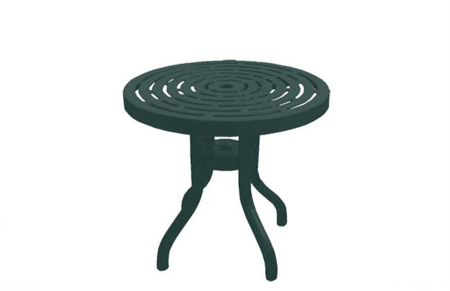 Model #PPS958D1O66C. Outdoor patio table. 30 inch diameter, evergreen, laser cut.