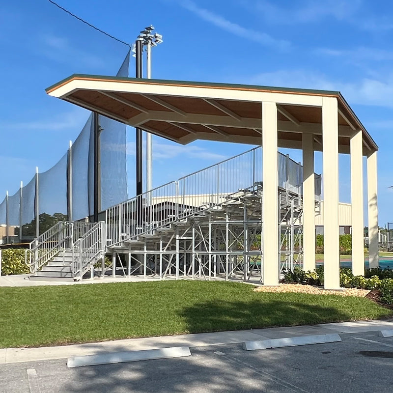 Premium Hard Shell Bleacher Cover f with unobstructed viewing or 10 row bleachers.