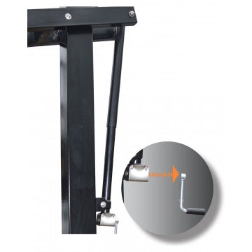 Steel height adjustment for PROformance basketball hoops.