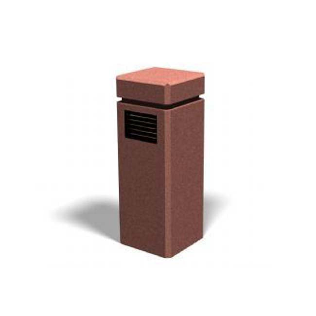 Model #PRSQB12L. 12" x 12" x 30" concrete bollard with light.