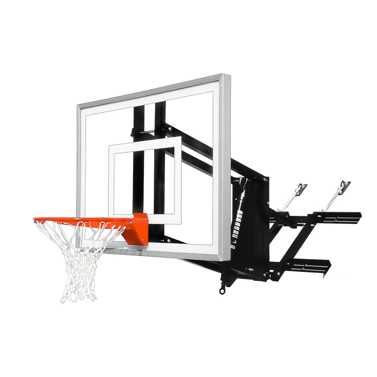 Roofmaster II wall mount basketball hoop.