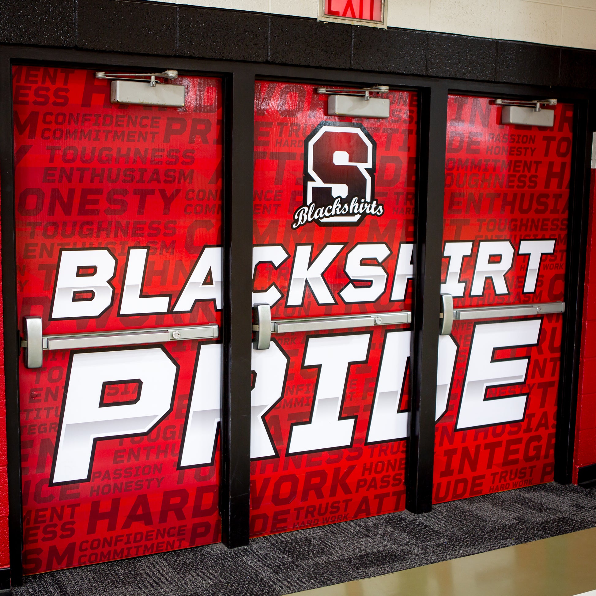 Custom gym door wraps.