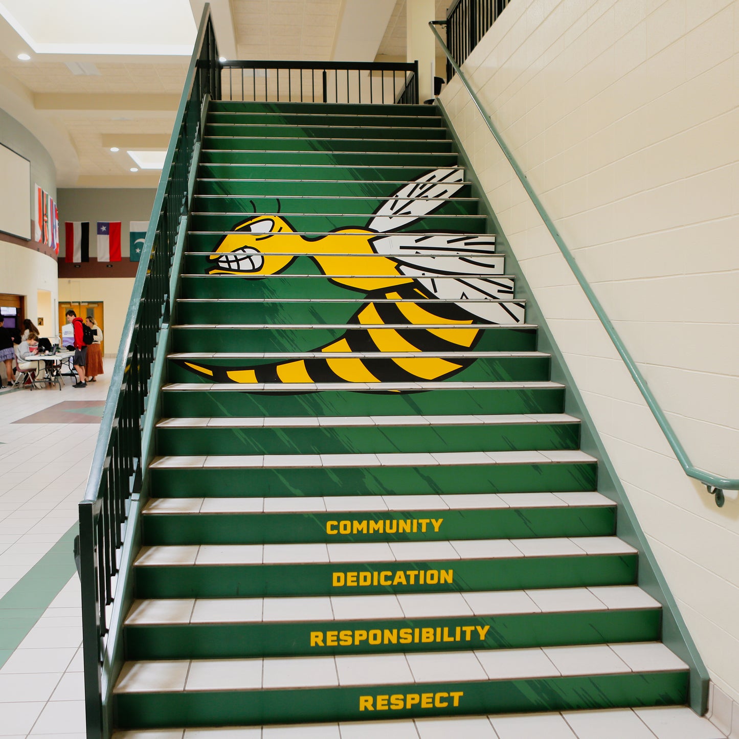 school branding stair riser graphics