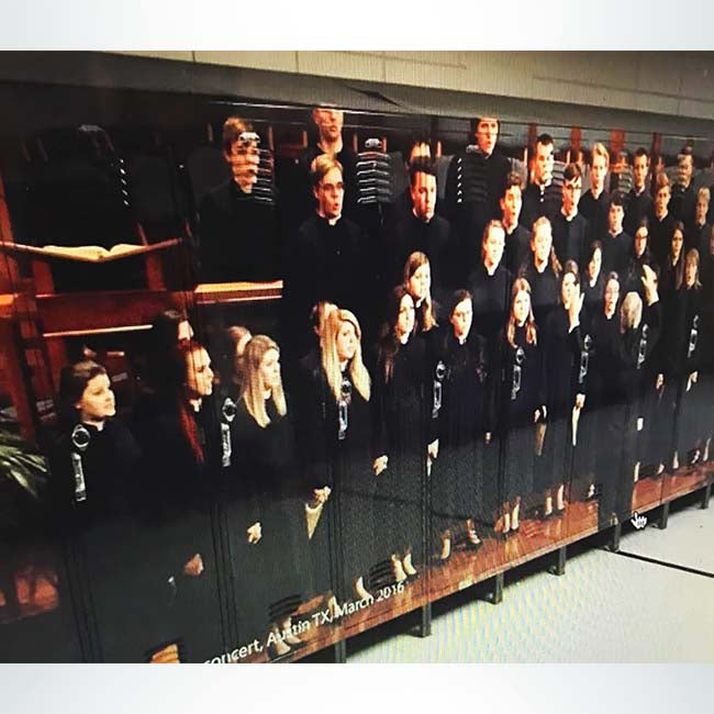 School branding photo locker wrap.