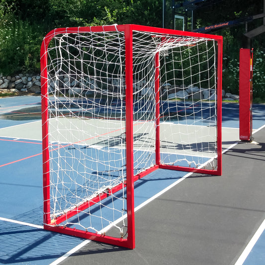 Model #SGEFUTSAL. Futsal goal powder coated red.