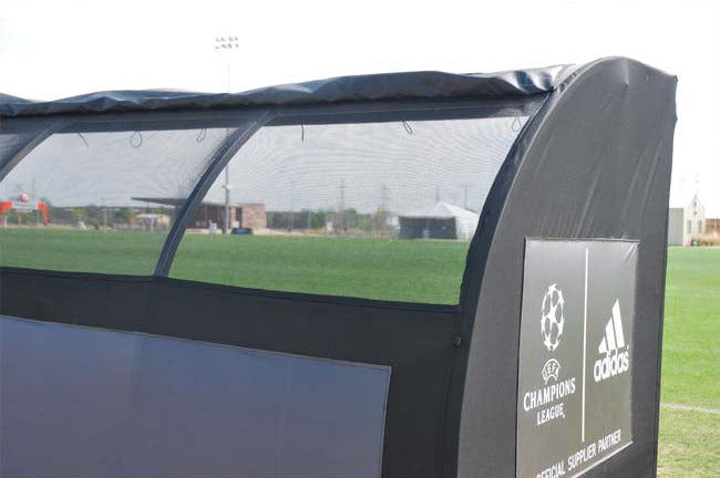 Model #SW1000. Economy team shelter with flaps up.