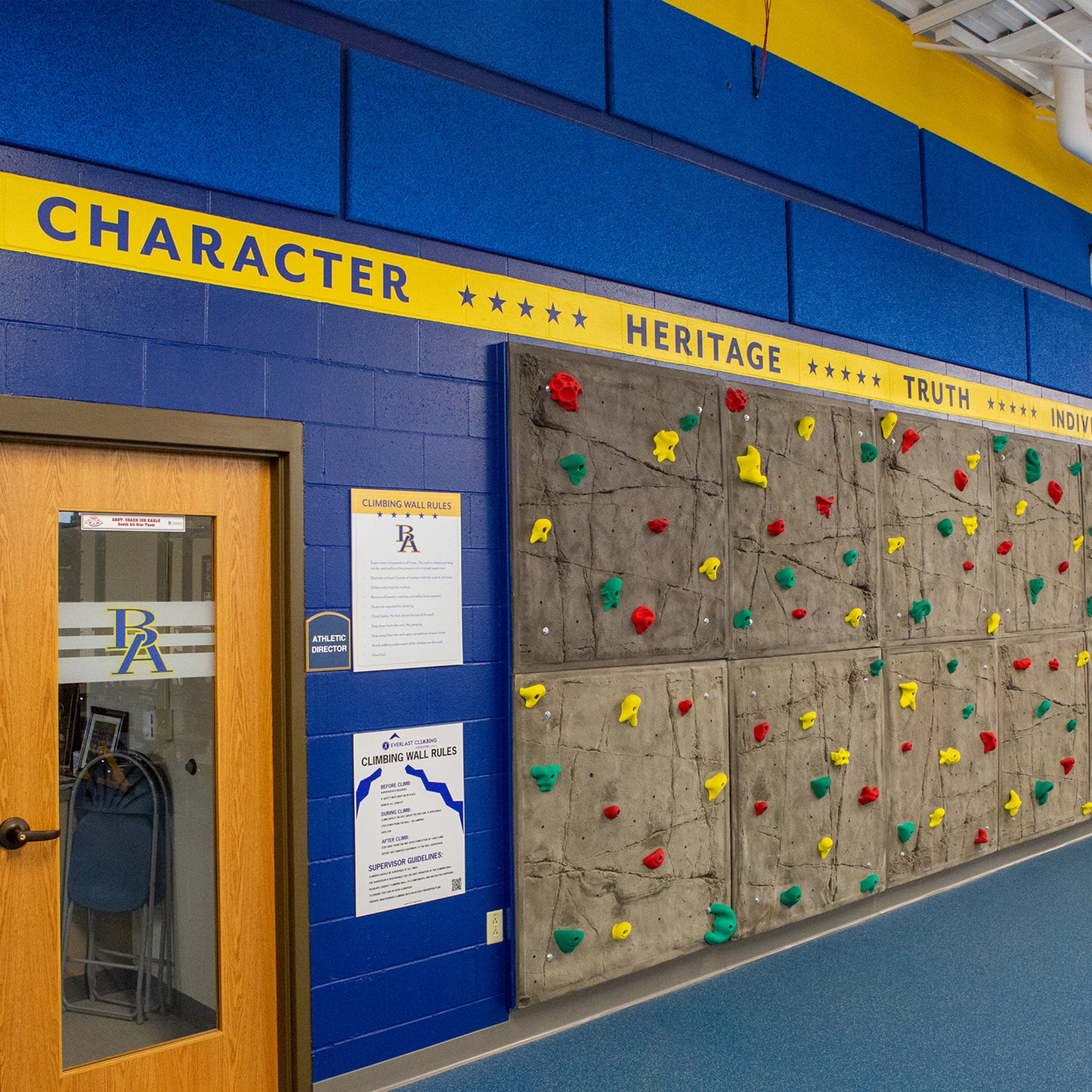 Locker room and weight room banding graphics.