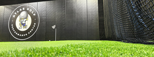 Indoor golf netting installation at Atlas Golf and Performance Center in Brookfield, Wisconsin