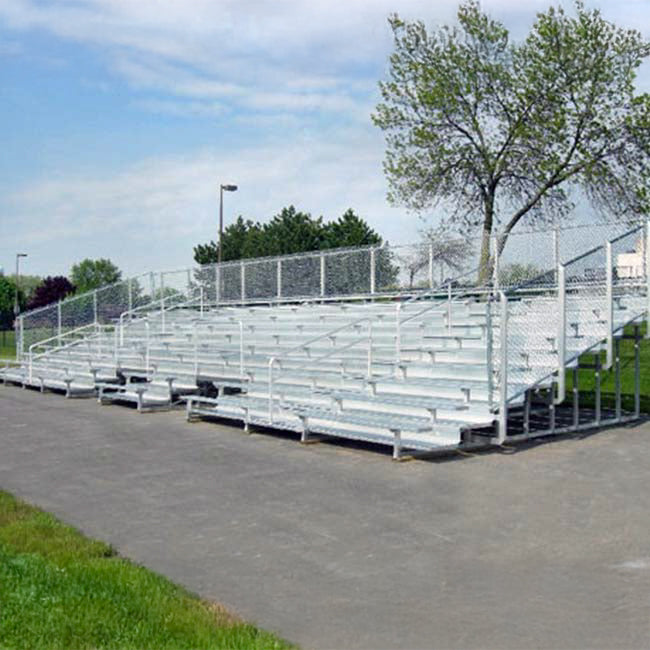 Model #10BR25A1GRWCS. 10 row 25' aluminum bleachers with handicap cutout.