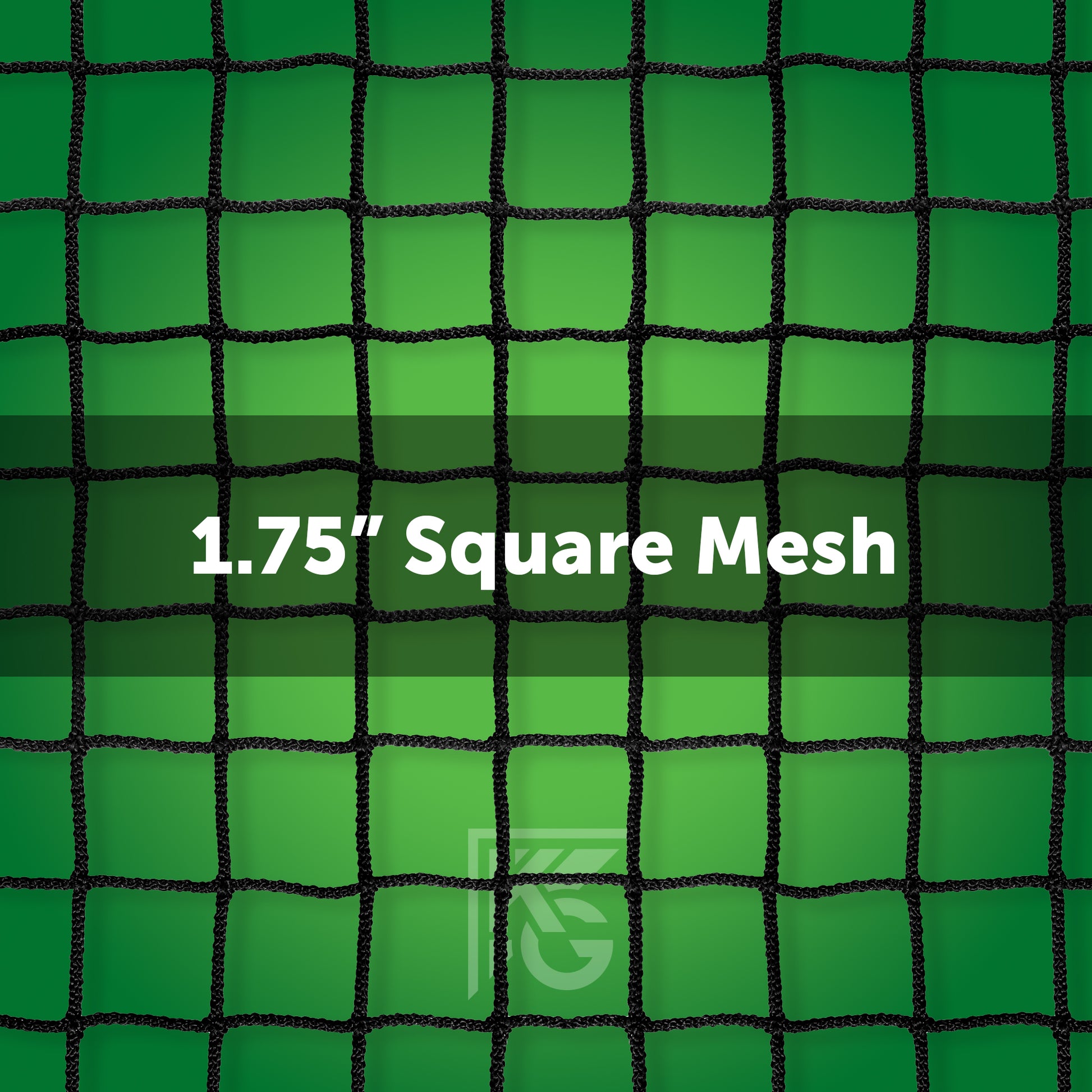 1.75" Square mesh nets in black for 5 x3 soccer goals