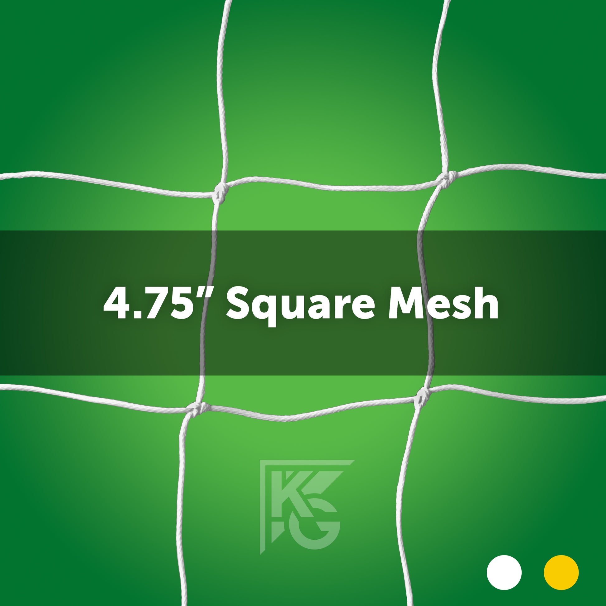 4.75" square PE soccer net.