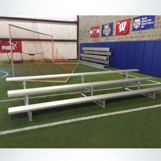 Model #B3153. 3 row tip and roll aluminum bleacher.