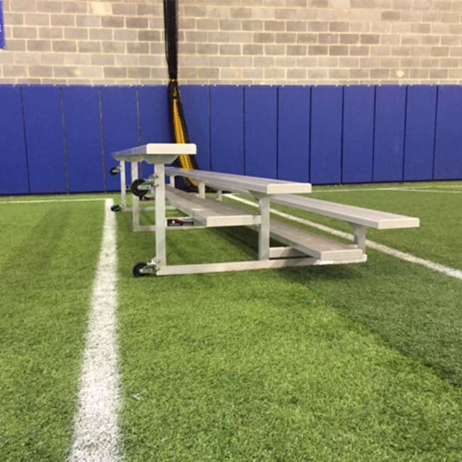 Model #B3153. 3 row tip and roll aluminum bleacher.