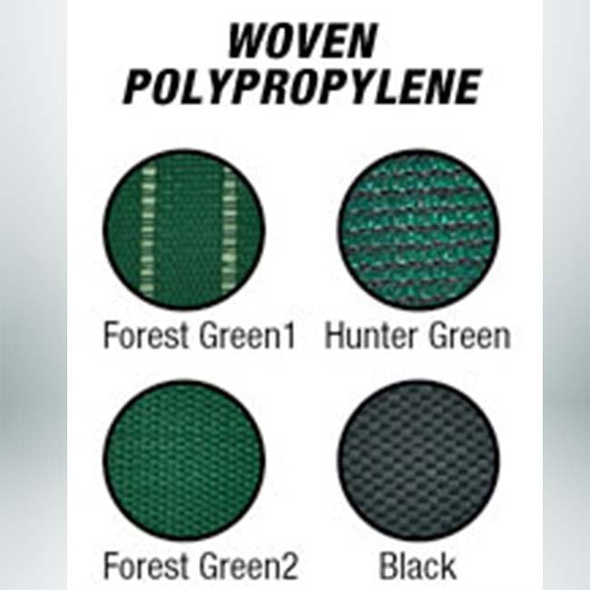 Custom windscreen colors green woven polypropylene.