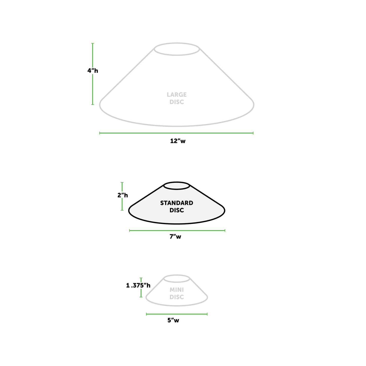  7" wide disc cone. For soccer field marking.