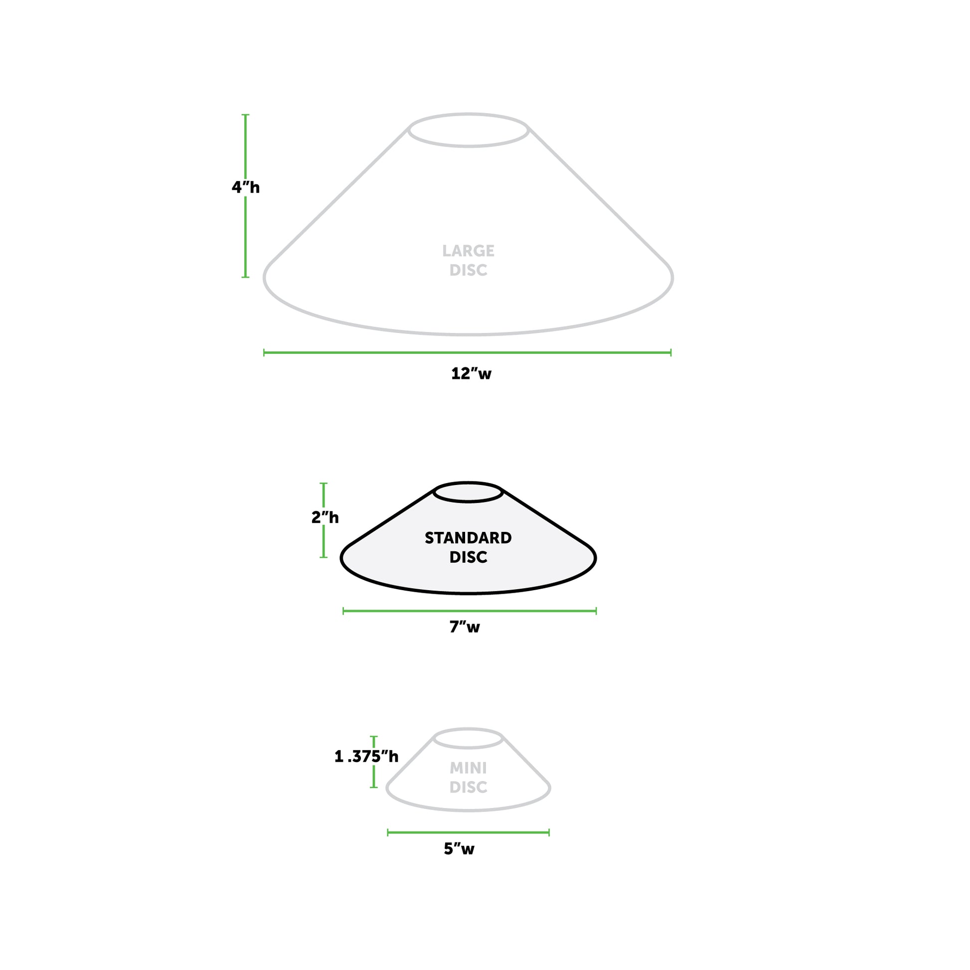  7" wide disc cone. For soccer field marking.