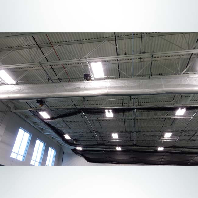 Froedtert Rehab Facility. Batting cages and divider curtain raised position.