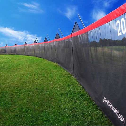 Grandslam Specto portable fence for softball and baseball.