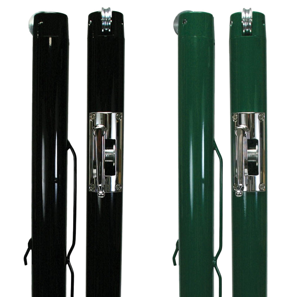 Model #KGPREMIERXS. Black and green tennis posts.