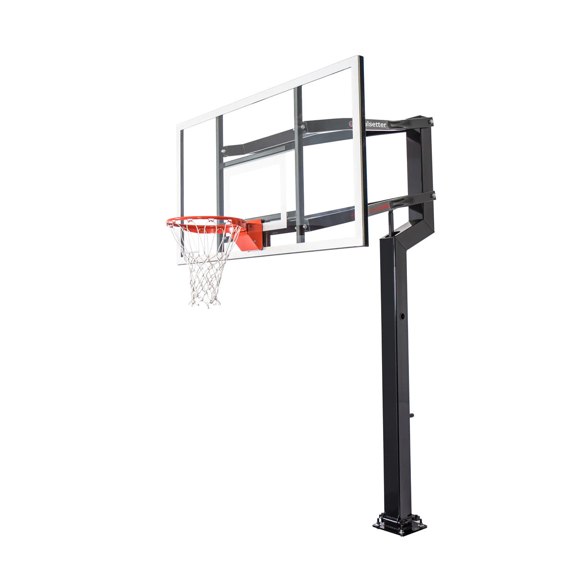 Goalsetter MVP in-ground basketball hoop left angled view