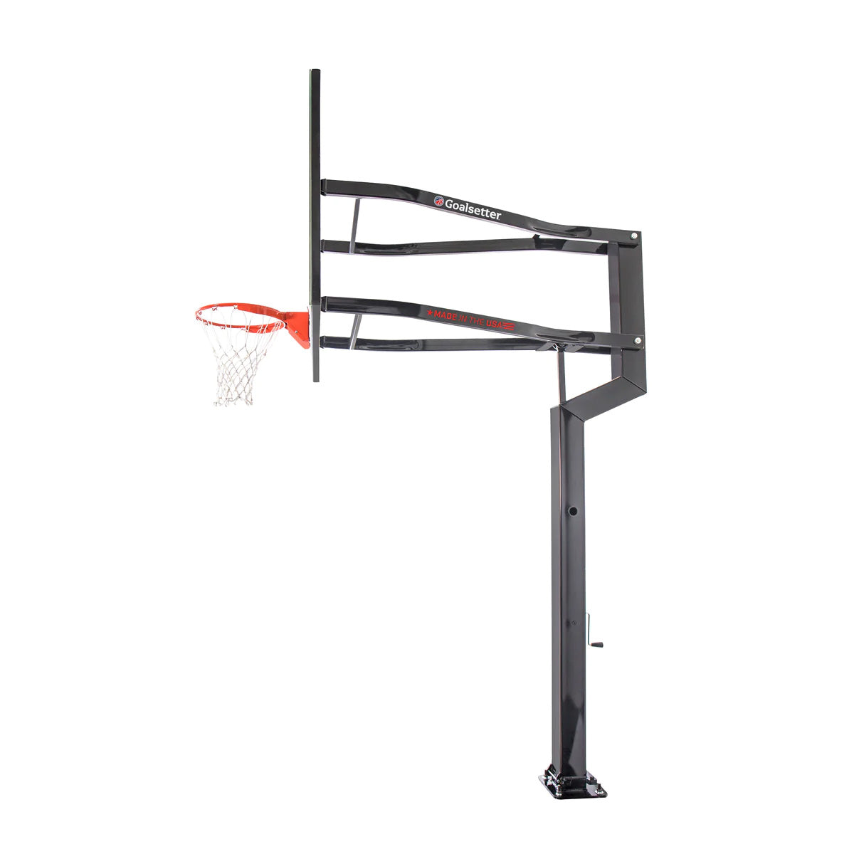 Goalsetter MVP 72 inch in-ground basketball hoop side view