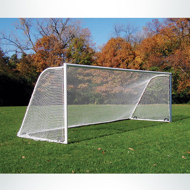 Model #NP230824410HP. 8' x 24' soccer net, 4" mesh, white.