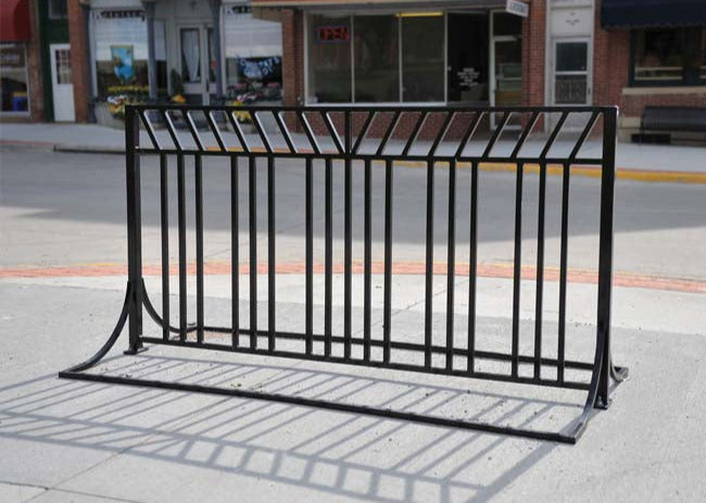 Model #PRSUNBR. Metal bike rack in black finish.