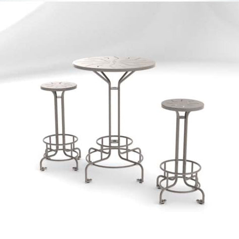 Model #PRBISTRO. Metal bistro table perfect for outdoor seating at restaurants and bars.