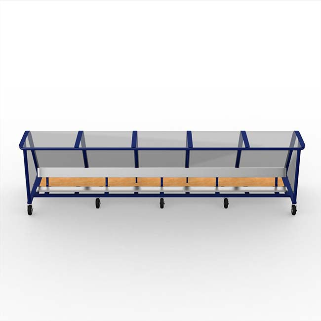 Model #PPS20. 20' Deluxe standard style heavy duty team shelter with aluminum bench and wheels.