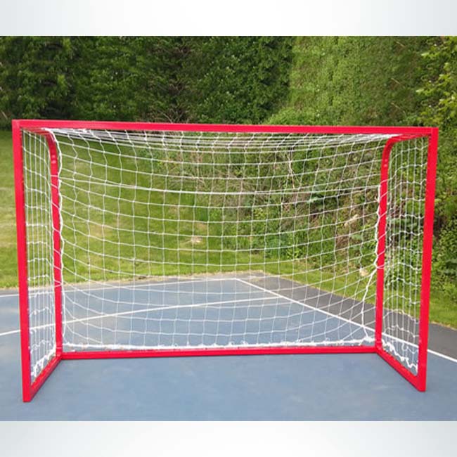 Model #PSGE2CUSTOMBB. 2" aluminum custom backyard soccer goal red.