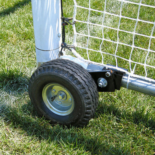 Model #PW2. Wheel kit to bolt on to 2" round or 4" round soccer goal.