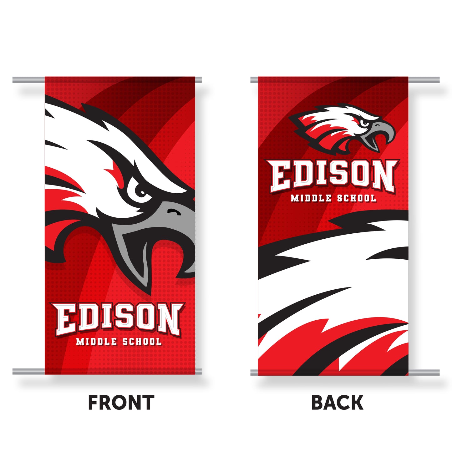 School branding. Light pole banners Edison middle school.