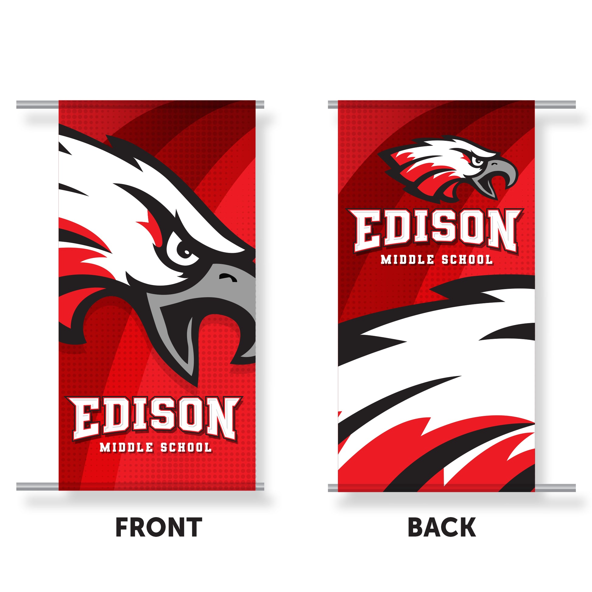 School branding. Light pole banners Edison middle school.
