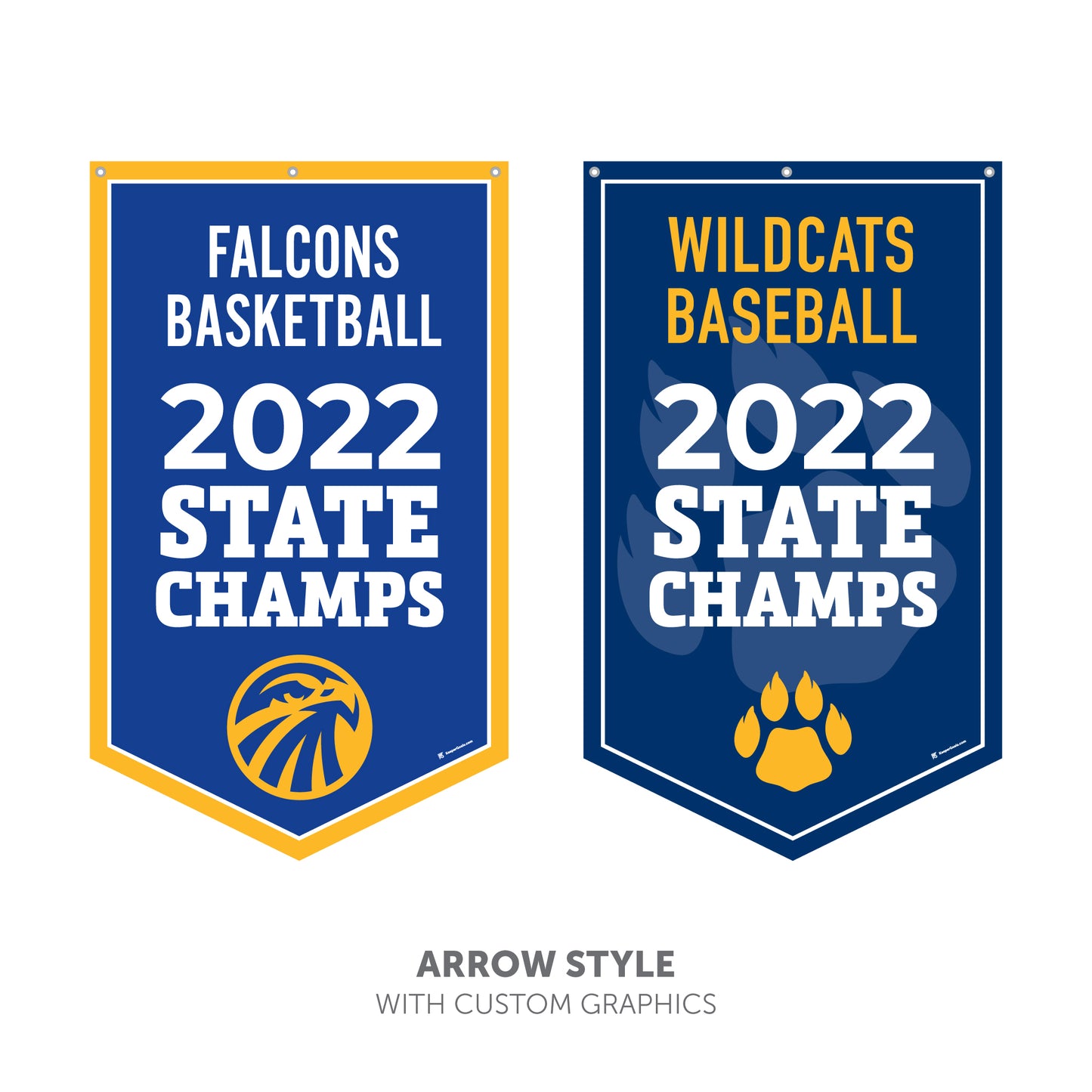 Custom Championship banners arrow stye