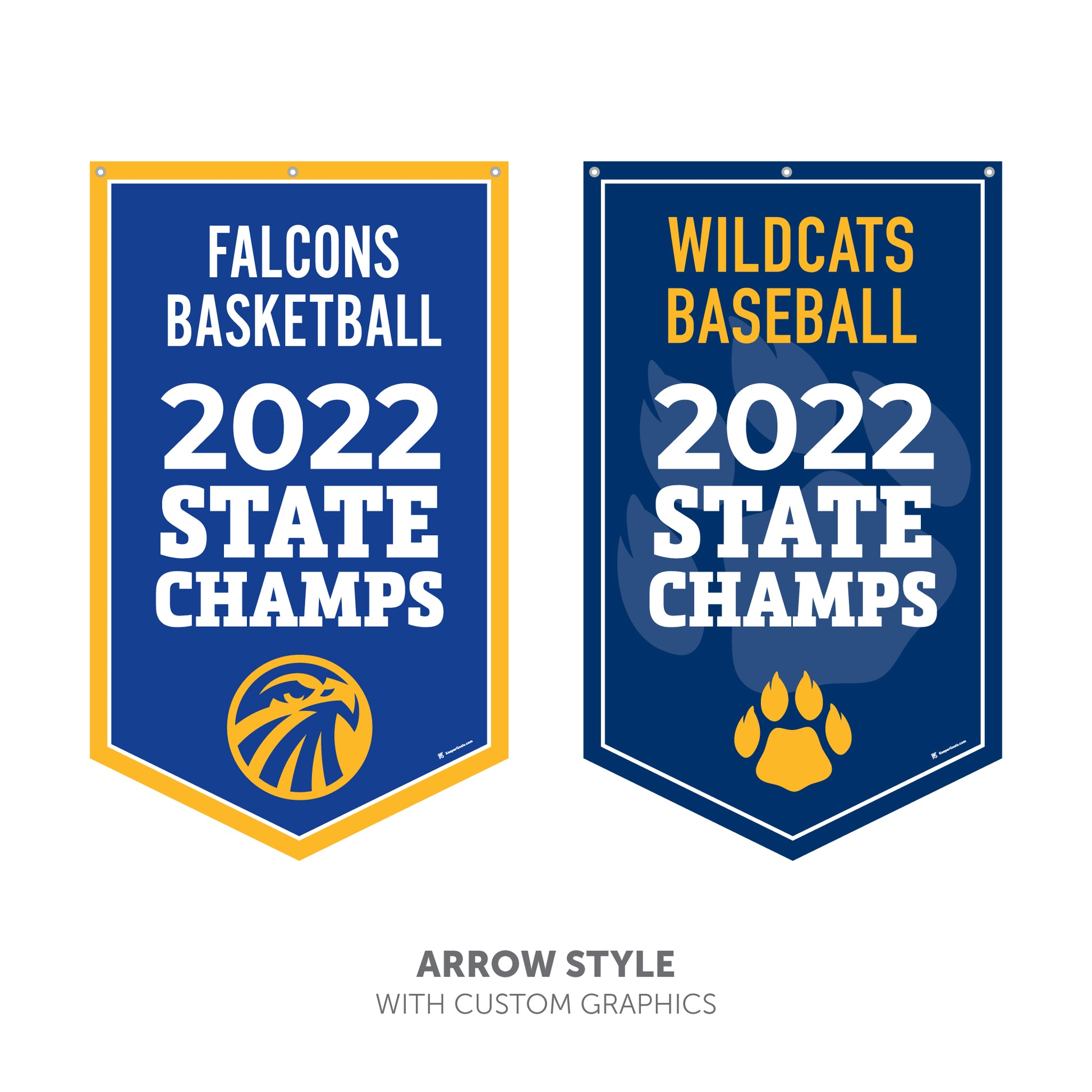 Custom Championship banners arrow stye