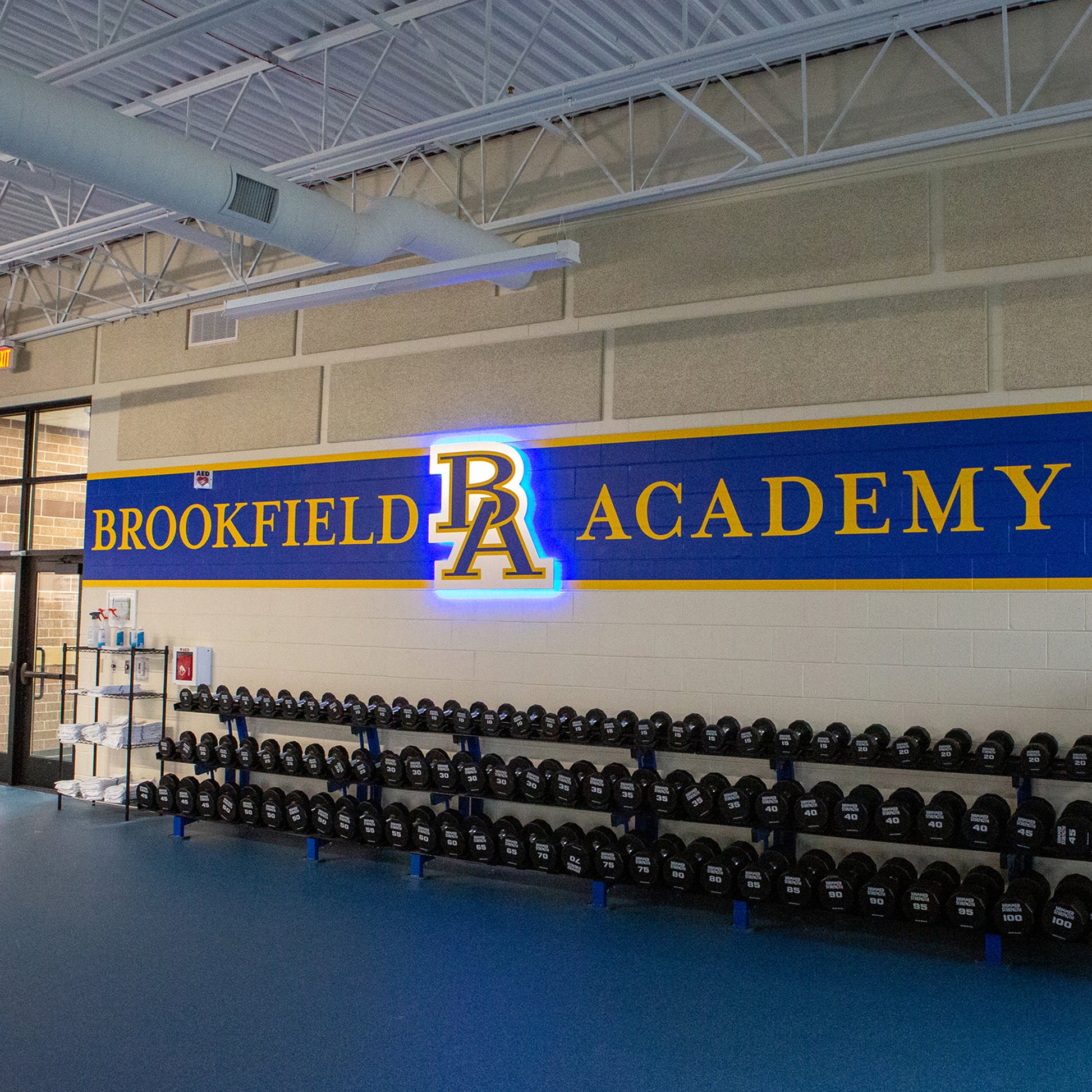Weight room banding graphics.