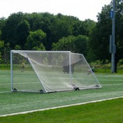 Model #M88WRD4. 4" rd frame wheeled soccer goal.